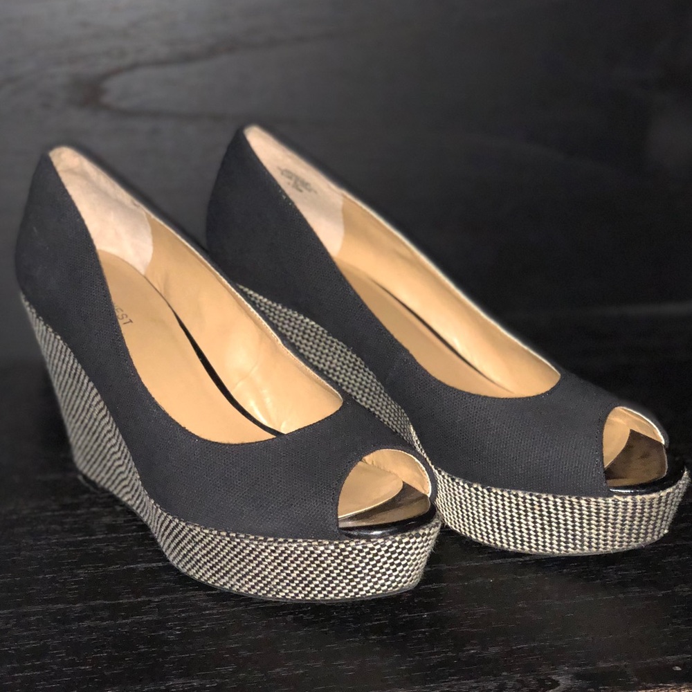 Nine West Cheerful Peep Toe Wedges